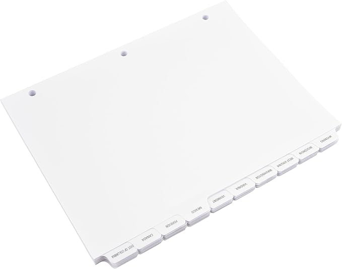 Exhibitindexes® State Divider Tabs/Indexes 3 Hole Punched - Image 5