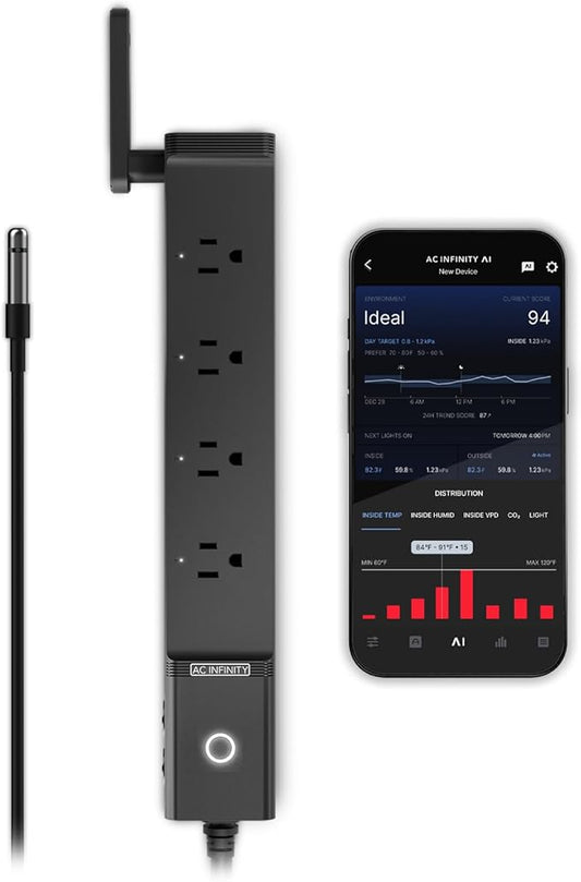 AC Infinity Outlet AI, Environment Controller, Smart WiFi Power Strip, by ACInfinity