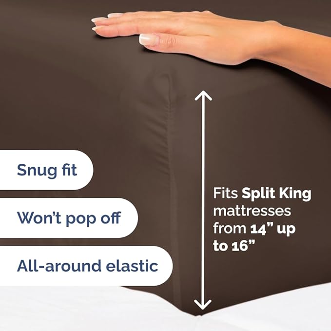 Split Head King Sheet Set – 4 Piece Flex Split Top King Sheets - Image 4