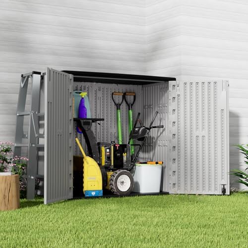 homspark 37 cu.ft outdoor storage shed weather resistant, close-up detail