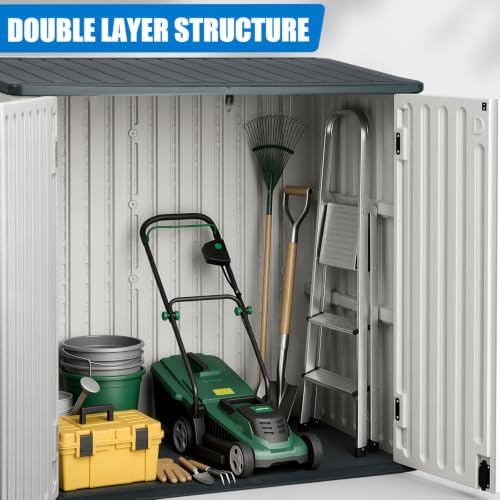 ehhly horizontal resin storage shed, 35 cuft garden on a desk or shelf