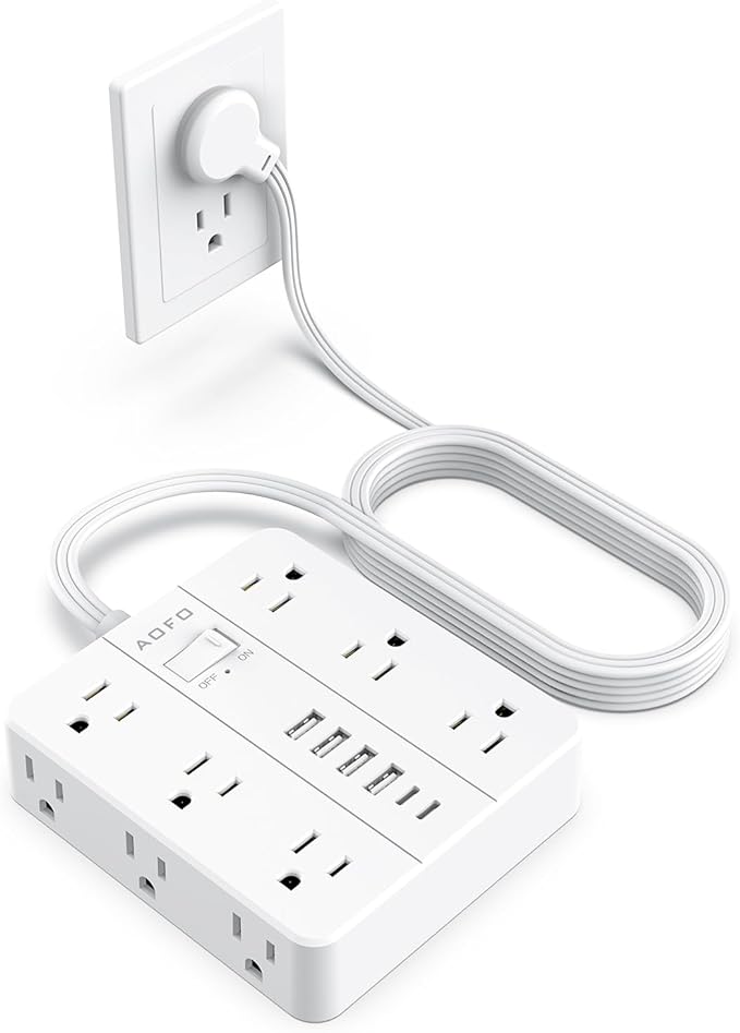 AOFO 10FT Surge Protector Power Strip, 12 AC Outlets by AOFO