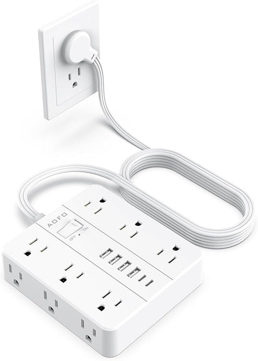 AOFO 10FT Surge Protector Power Strip, 12 AC Outlets by AOFO