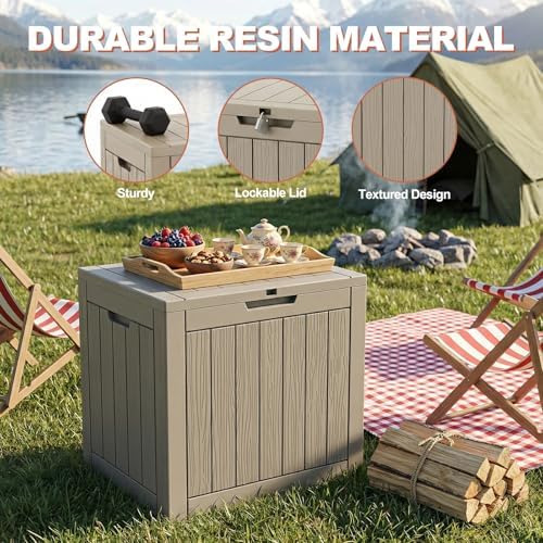 efu outdoor storage box 42 gallon deck box, close-up detail
