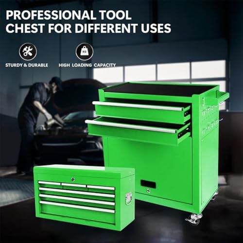 8-drawer rolling tool chest – 2-in-1 lockable tool on a desk or shelf