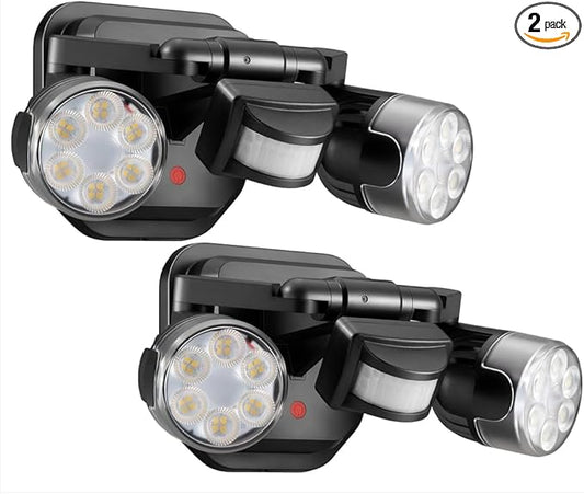 OREiN Motion Sensor Outdoor Security Lights, Dual-Head Adjustable LED Flood by OREiN
