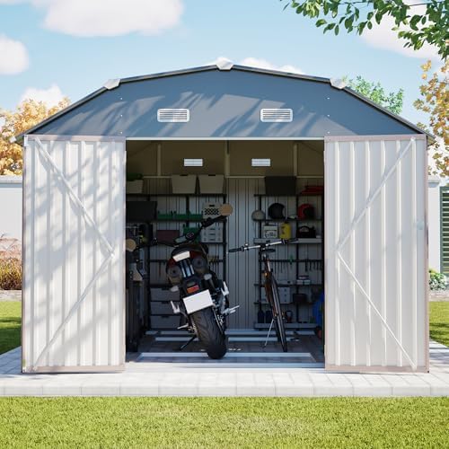 yopto 10x12 ft outdoor storage shed,heavy duty metal, package contents