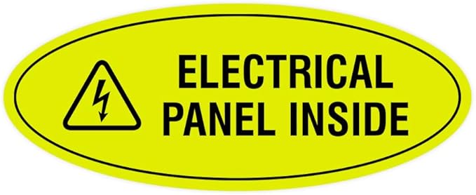 Signs ByLITA Oval Electrical Panel Inside Sign by SignsByLITA