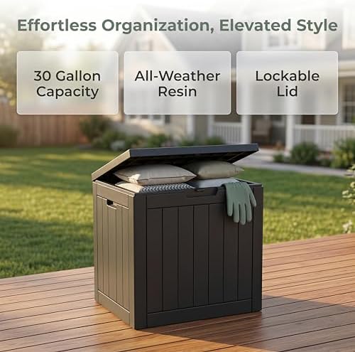 nicbex 30 gallon deck box, waterproof resin outdoor, package contents