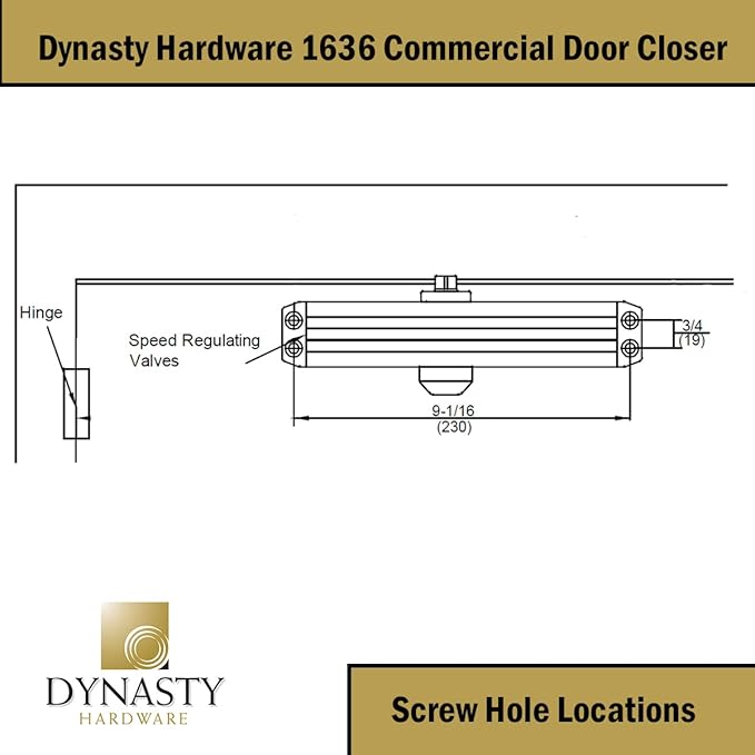 Dynasty Door Closer Adjustable Spring Size 3-6 Hydraulic Automatic Door Closer - Image 3