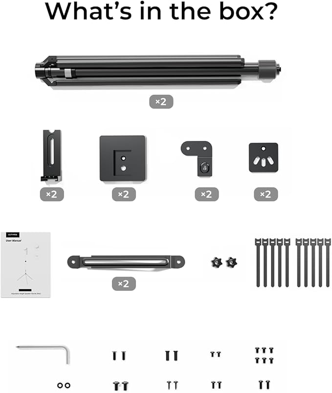 ULTIMEA 2-Pack Universal Height-Adjustable Speaker Stands, Extendable from 62cm - Image 8