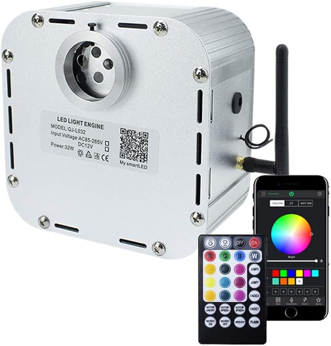 AZIMOM High Brightness 32W Twinkle Fiber Optic Light Source RGBW Light Box by AZIMOM