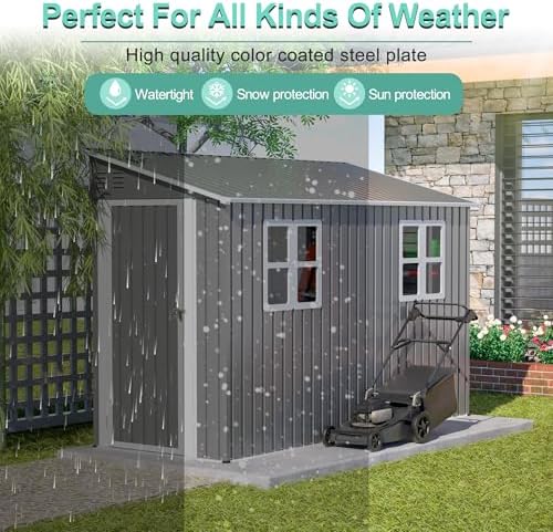yopto 4x10 ft outdoor shed with floor frame, view 9