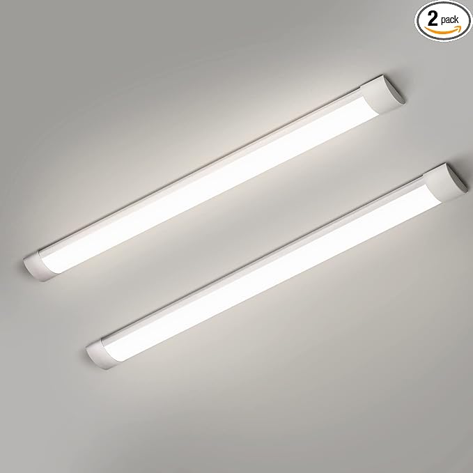 colmeguna 2 Packs 4FT LED Batten Light, Ultra-Thin Slim Ceiling Surface Mounted by colmeguna