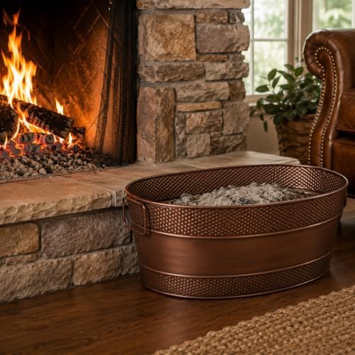 brekx copper galvanized firewood storage bin with handles, package contents