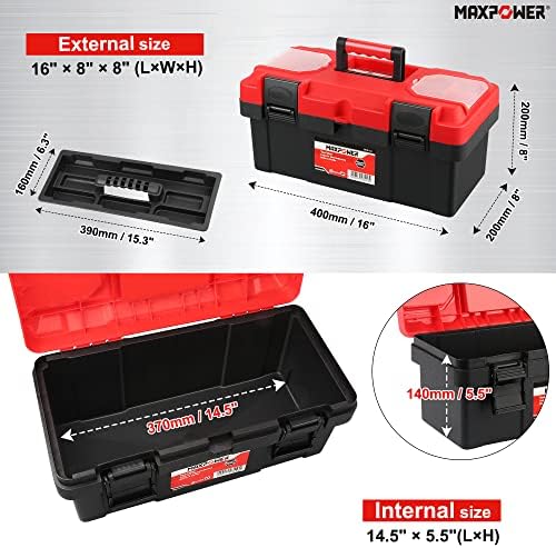maxpower tool box 16 inch, plastic small tool shown in use