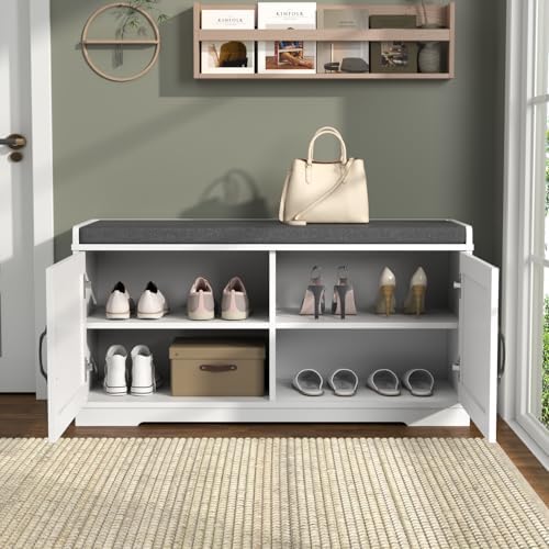loomie shoe storage bench, 2-tier farmhouse entryway bench, close-up detail