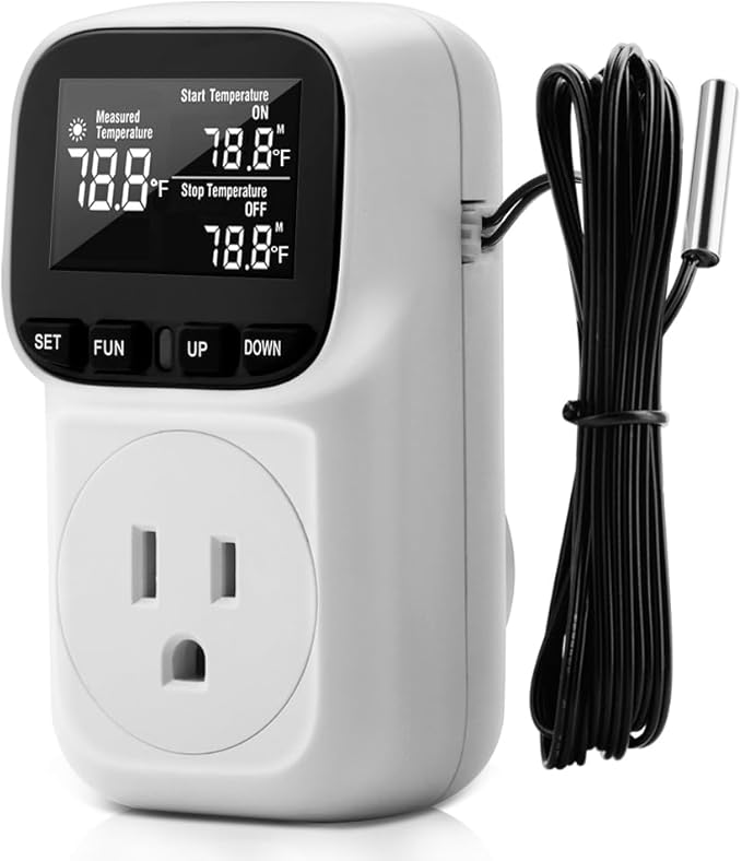 Diymore 1800W Digital Temperature Controller Plug in Thermostat Outlet Digital by diymore