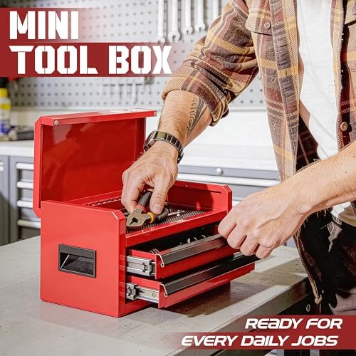 mini toolbox with 2 drawers and top storage, view 9