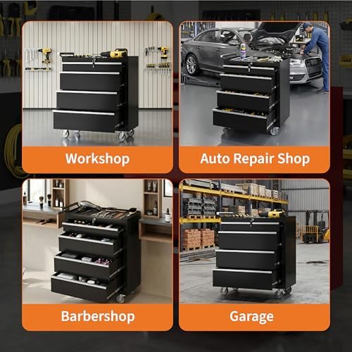 garvee rolling tool chest, 4 drawers tool storage, package contents