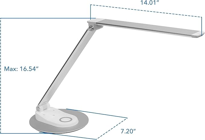 Mount-It! LED Desk Lamp with Wireless Charger and USB-C Charging Port, Dimmable - Image 12