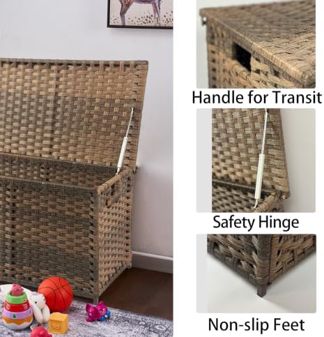 wicker storage trunk, large storage basket with lid, package contents