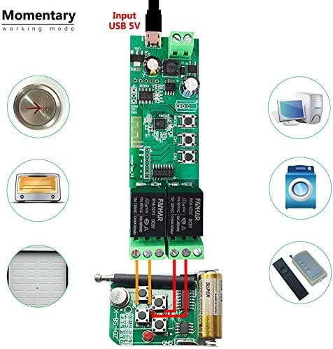 Newgoal 2-Channel WiFi Smart Switch Relay Module, TUYA/Smart Life App - Image 4