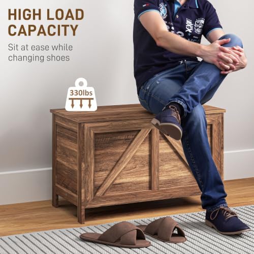 homcom 30" farmhouse storage bench lift top storage, package contents