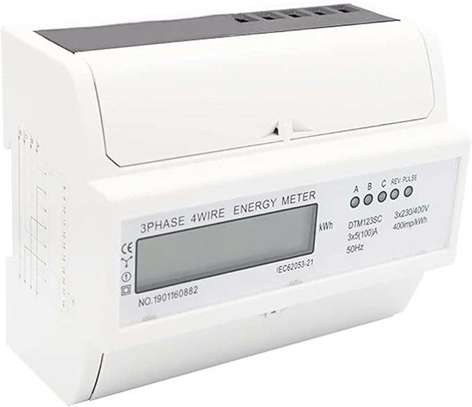 Tyenaza Energy Meter, Digital 3 Phase Energy Meter, LCD Display White ABS - Image 8