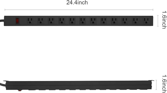 Metal Wall Mount Power Strip, Mountable Power Outlet - Image 2