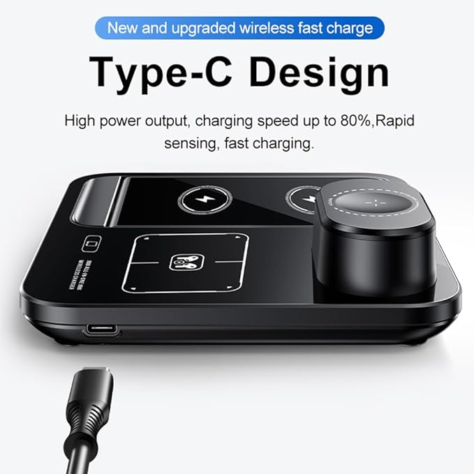 IHAO 3in1 Auto-Rising Wireless Charging Station 15W Fast Charge Ultra-Slim - Image 8