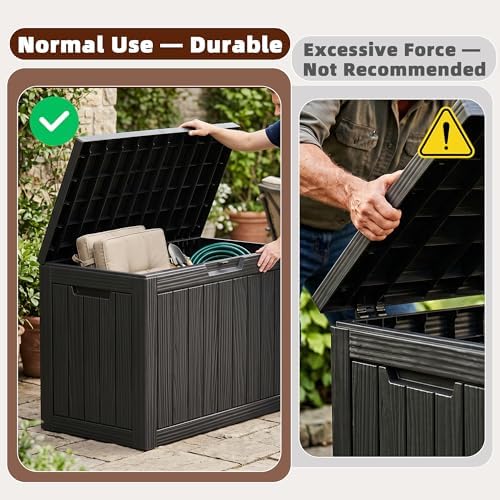 rojik 55gal outdoor storage box waterproof deck box, package contents