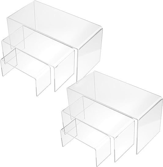 Chuangdi 2 Sets Acrylic Display Risers, Product Stand, Jewelry Display Riser by Chuangdi