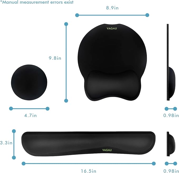 VAGAU Premium Keyboard Wrist Rest and Mouse Pad Wrist Support, Ergonomic Memory - Image 7