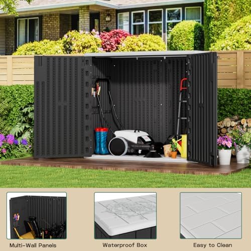 kinying outdoor horizontal storage sheds,37 cu.ft outdoor storage, close-up detail