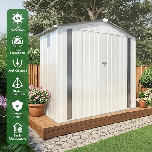 6x3.5 ft outdoor storage shed, small metal garden, package contents