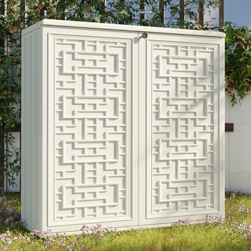 mrosaa indoor outdoor storage cabinet waterproof with shelf on a desk or shelf