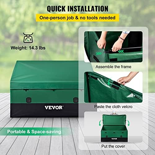 vevor outdoor storage box, 150 gallon waterproof pe, package contents