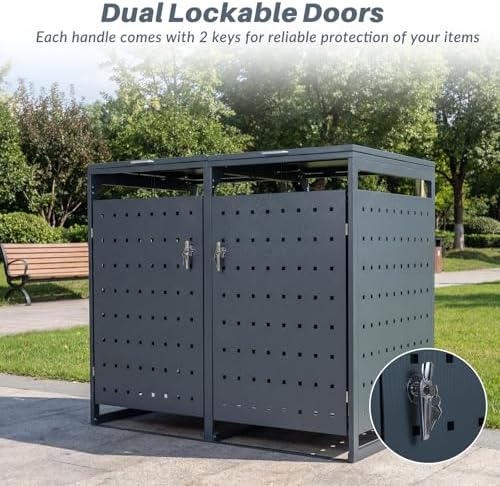 goplus 44 cu.ft outdoor trash can storage, garbage, package contents