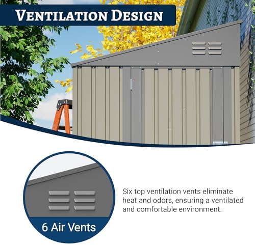 yopto 4x7 ft outdoor storage shed lean to, view 9