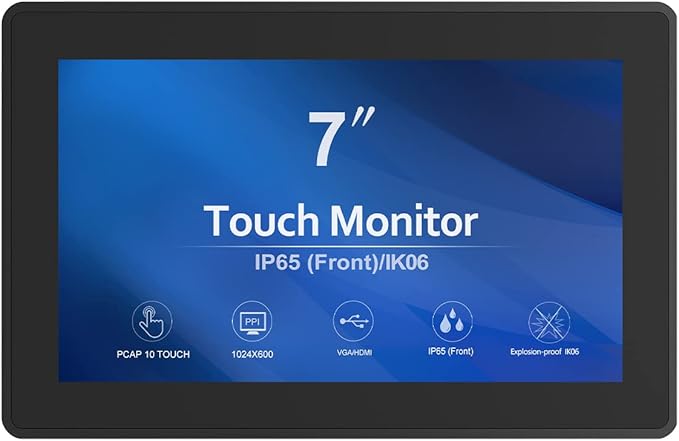GreenTouch 7 Inch Open Frame 1024x600 HDMI PCAP Touch Monitors by GreenTouch