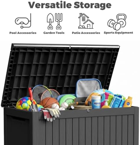 300 gallon outdoor storage box waterproof, lockable resin, view 9