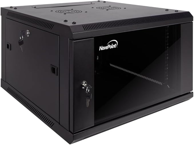 NavePoint 6U Server Cabinet Wall Mount Rack Enclosure Includes 2 Fans, Locking - Image 5
