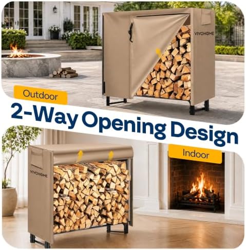 vivohome 4ft waterproof outdoor firewood log rack cover, package contents