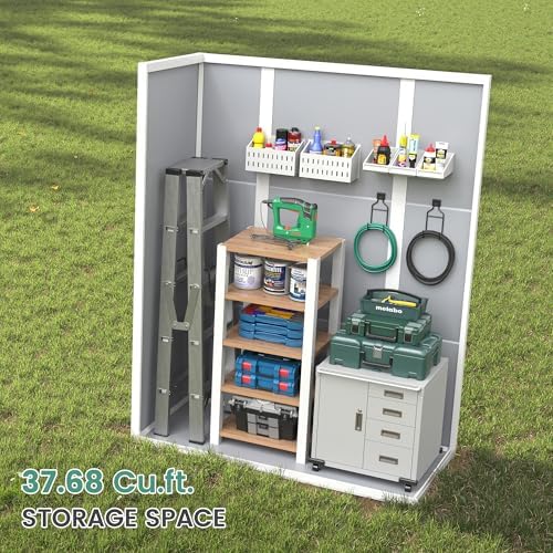 udpatio vertical storage shed,51 cu.ft resin outdoor cabinet,dark, package contents