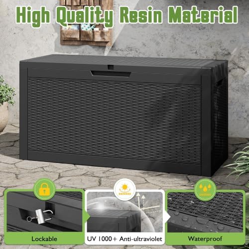 kamaboko outdoor storage box, 65 gallon deck box, close-up detail