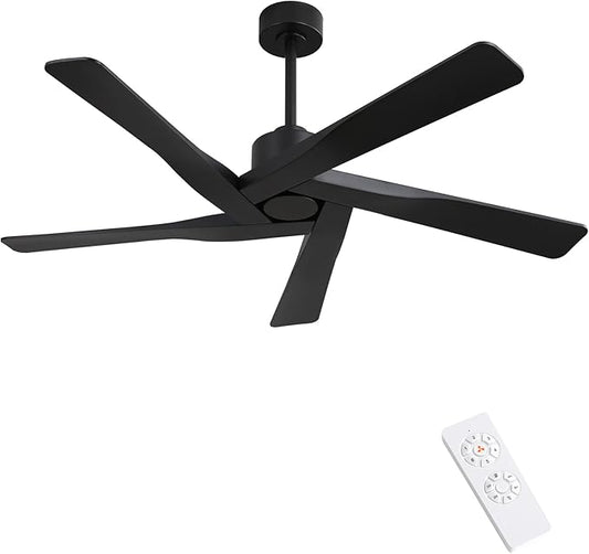 WINGBO 64" ABS DC Ceiling Fan No Light, 5 Blade ABS Plastic Ceiling Fan by HomePage