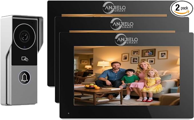 ANJIELO SMART Wired Video Intercom System, Video Doorbell Door Phone System by ANJIELOSMART