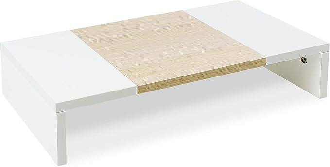 TEAMIX 20 Inch Monitor Stand Riser, Wooden Desktop Riser by TEAMIX