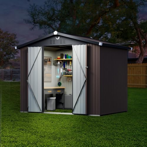 metal storage shed, 8x6 outdoor storage building,large backyard, view 9